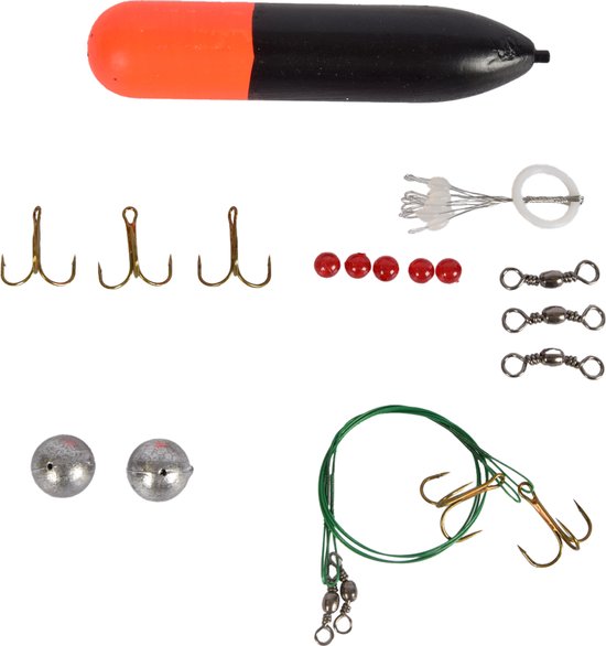 Neon Zilver Zwart Hengelbenodigdheden voor Hengelsport Kamperen & Outdoor | Kunststof en Metaal | Complete Set voor Beginners | 11cm Hoog | 2cm Breed | 1 Stuk