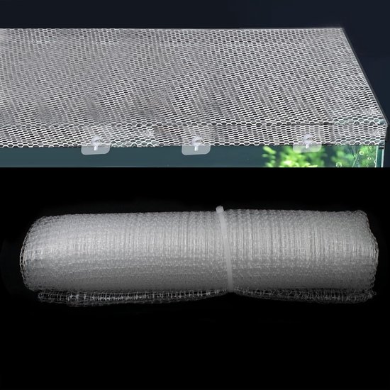 net, Aquarium afdekking Kunststof aquarium deksel met 8 spoorloze schroeven Snijbaar anti-spring net Luchtbeschermingsnet voor aquariumafdekkingen, 1 x 2 m