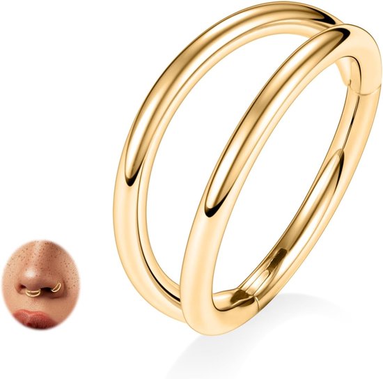 neusring 20G 18G 16G - G23 titanium - dubbele hoepel - geschikt voor septum en kraakbeen - ServiceTopper