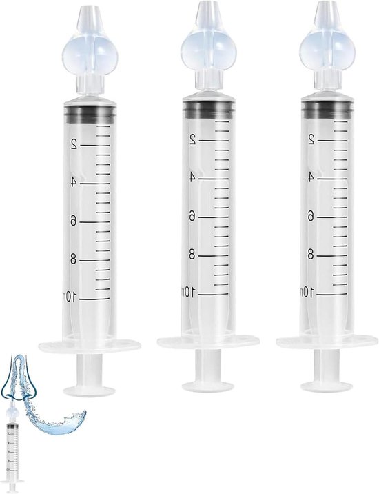 Neusspoeler set van 3, 10 ml, herbruikbare neusreiniger voor optimale ademhaling en comfort