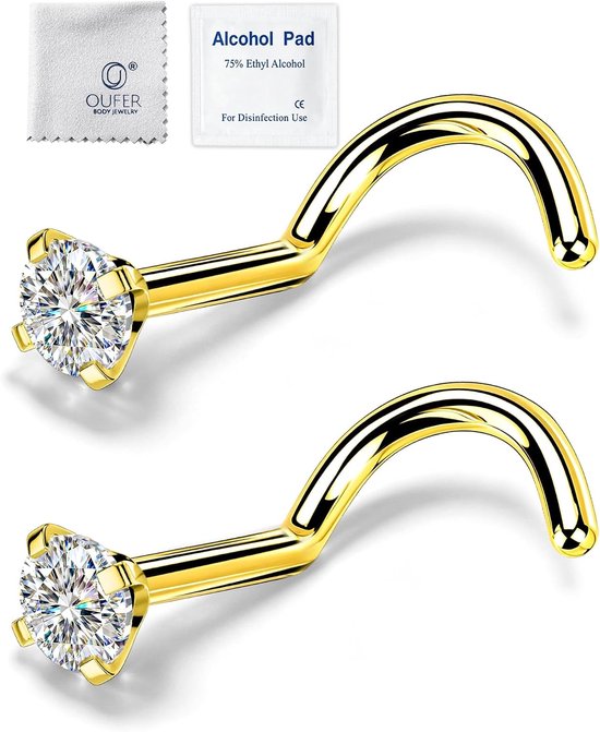Neusstud 20G - Schroefvormige Neusring - G23 Titanium - Duurzaam en Lichtgewicht - Homevero