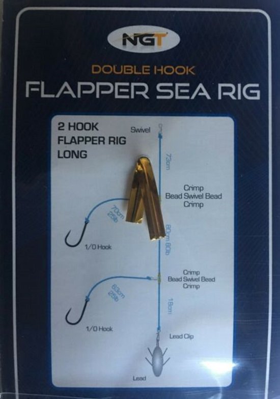 NGT Double Hook Flapper Sea Rig Haak: 1/0 van Merkloos