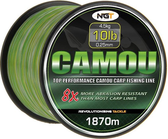 NGT Spool of Camo Line 0,25mm 10lb (1870m) | Nylon vislijn van NGT