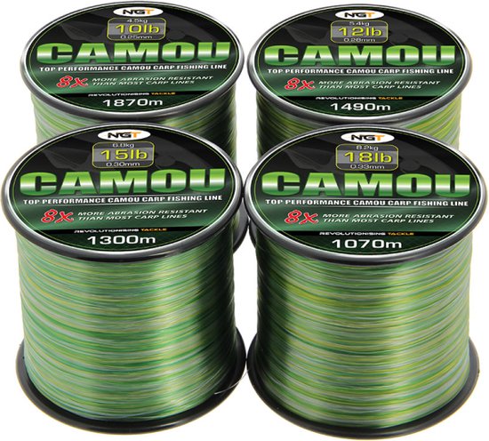 NGT Spool of Camo Line 0,28mm 12lb (1490m) | Nylon vislijn van NGT