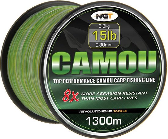 NGT Spool of Camo Line 0,30mm 15lb (1300m) | Nylon vislijn van NGT