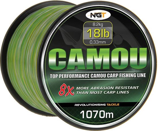 NGT Spool of Camo Line (18lb / 8.2Kg / 0.33mm / 1070m) | Nylon vislijn van NGT