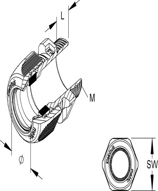 Niedax 350M20 KLEI METRISCHE WARTEL M20 per 50 van Niedax