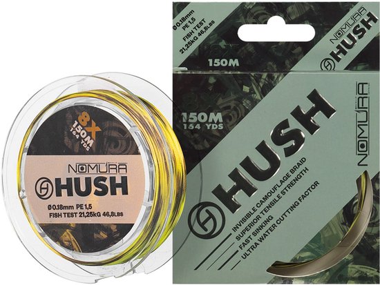 Nomura Hush 8x 150 M Gevlochten Vislijn Transparant 0.180 mm van Nomura