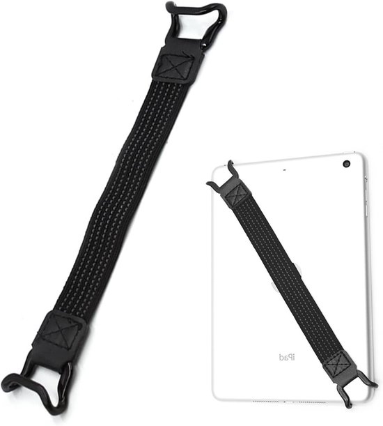 Non-slip elastische band voor tablets en e-readers van 7 tot 11 inch, stevige tablet houder, zwart