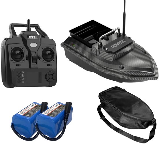 Novitec Scout GPS Voerboot - Karper Voerboot - 2 Batterijen - 160 GPS Postities - 500M Bereik - 3 Laadbakken - Inclusief Draagtas - 1 Jaar Garantie van Merkloos