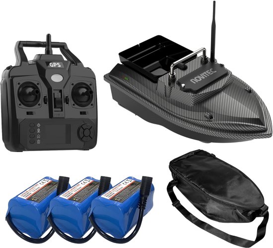 Novitec Scout GPS Voerboot - Karper Voerboot - 3 Batterijen - 160 GPS Postities - 500M Bereik - 3 Laadbakken - Inclusief Draagtas - 1 Jaar Garantie van Merkloos
