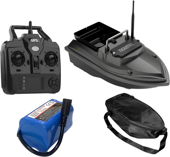 Novitec Scout GPS Voerboot - Karper Voerboot - Inclusief Batterij - 160 GPS Postities - 500M Bereik - 3 Laadbakken - Inclusief Draagtas - 1 Jaar Garantie van Merkloos