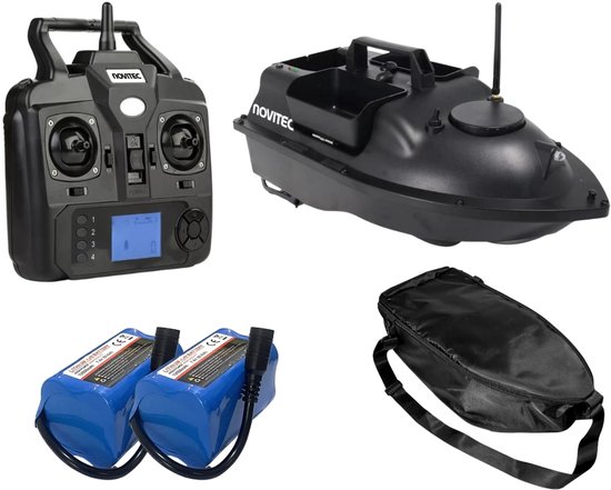 Novitec Titan GPS Voerboot - Karper Voerboot - 2 Batterijen - 40 GPS Postities - 500M Bereik - 3 Laadbakken - Inclusief Draagtas - 1 Jaar Garantie