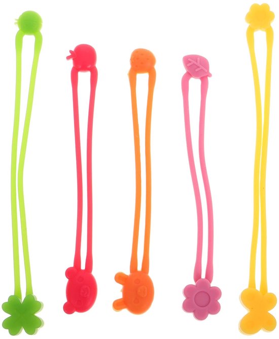 NTHProducts - Silicone Binding Bands - Herbruikbare Elastieken - Multicolor - Voor Bento Boxen - Ideaal voor Kantoor en Thuis - Set van 5