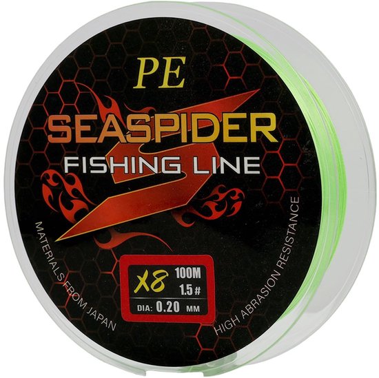 NTHProducts - Visserslijn - Braided Fishing Line - Hoge flexibiliteit - Groene kleur - Duurzaam vismateriaal - Geschikt voor roofvis - 100 m