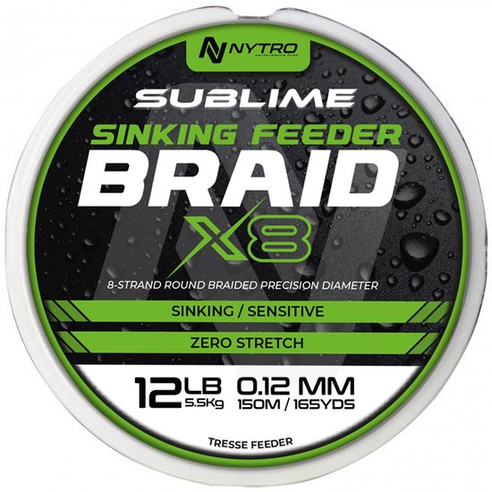 Nytro - Lijn gevlochten Sublime X8 Sinking Feeder Braid - Nytro -0.08mm