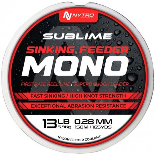 Nytro Sublime Sinking Feeder Mono 300m - Maat : 0.16mm van Nytro