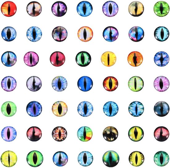 Ogen, 100 stuks ronde glazen ogen, dieren gehaakte ogen, veelkleurig