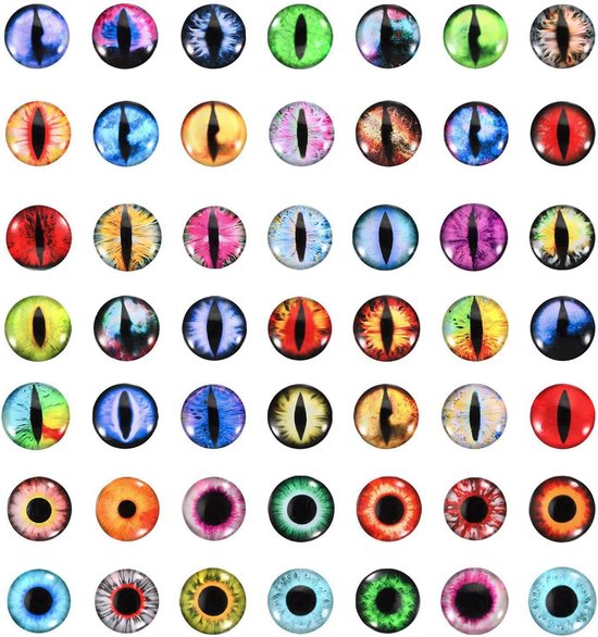Ogen, 100 Stuks Ronde Glazen Ogen voor Dieren Haakwerk, Kleipoppen Maken, Knutselen, DIY-artikelen, Sieraden Maken, Gemengde Kleur