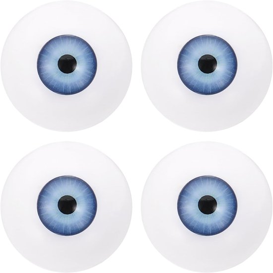 Ogen, 2 paar realistische acryl ogen plastic halve oogballen voor poppen maskers Halloween rekwisieten kunst ambacht, lichtblauw