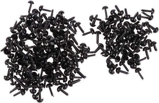 Ogen, 200 Zwarte Veiligheids Plastic Accessoires voor Teddybeerogen Pluche Speelgoedpoppen DIY - 4 MM