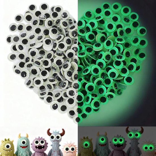Ogen, 300 stuks, swingogen, zelfklevend, ogen, zelfklevend, kunststof ogen, zelfklevend, voor knutselwerk, scrapbooking, knutselen (B)