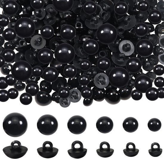 Ogen 8 tot 15 mm Zwart Kunststof Knopen Naaienopen voor Zachte Pop Maken Diy Craft Pluche Dier