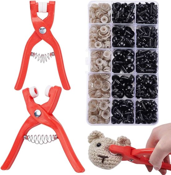 Ogen, gereedschap, haakgereedschap, 230 stuks, haken, veiligheidsoog, knutselen, poppenogen, knuffeldier, veiligheidsogen, productie van accessoires voor het maken van