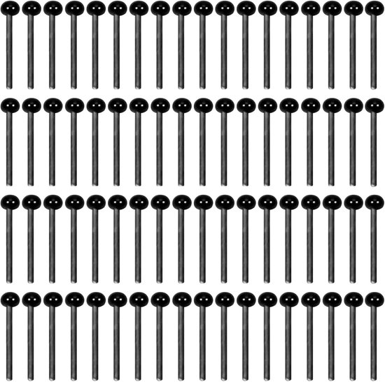 Ogen kits, glazen poppenogen, zwart, 2 mm, knutselogen voor pop, marionet