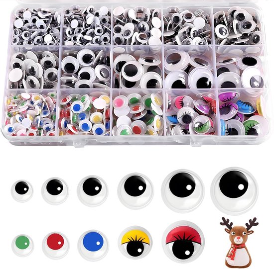 Ogen, kunststof zelfklevend wiggle googly eyes knutselogen grote knutselogen wiebelogen wiebeloogjes zelfklevend op te plakken voor knutselwerk scrapbooking