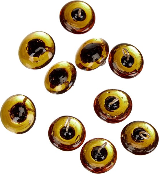 Ogen om op te naaien, bruin, 12 mm ø, Btl. 10 stuks, dierenogen glas, teddyogen, poppenogen, 8904305