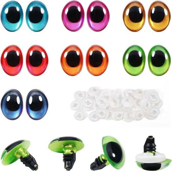 Ogen Ovaal Gehaakte Ogen Amigurumis Oog met ringen voor Haak Craft Dieren Puppet DIY Accessoires Pop Maken