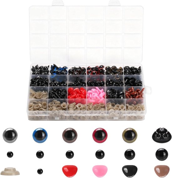 Ogen set, 5–12 mm knoopogen voor haken, knutselogen voor handwerken, haakogen set, Crochet Eyes voor figuren en textielprojecten