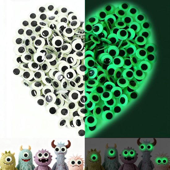 Ogen stickers 300 stuks wiebelogen speelgoed zelfklevende meubelogen kunststof stickers ogen lichtgevende stickers voor doe-het-zelf handwerk scrapbooking handwerk poppen accessoires