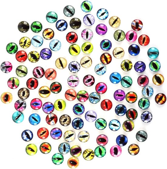 Ogen van 12 mm – veelkleurig voor kleipoppen, haakwerk, doe-het-zelf sieraden en knutselspullen