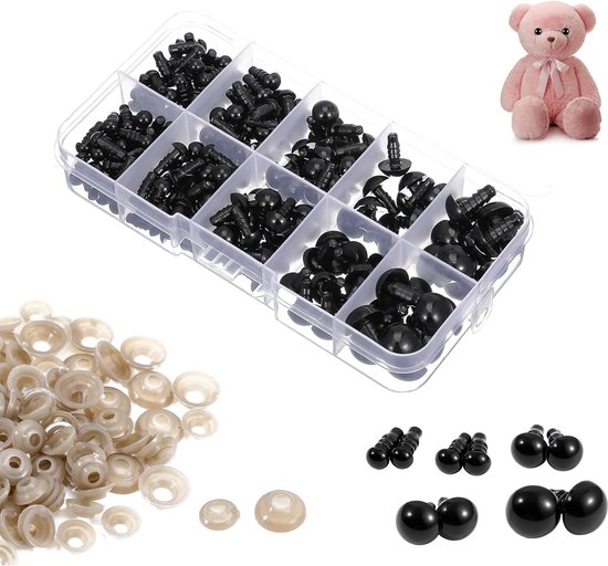 Ogen van kunststof, ideaal voor poppen, pluche dieren en breidieren, om te knutselen en voor knutselprojecten.