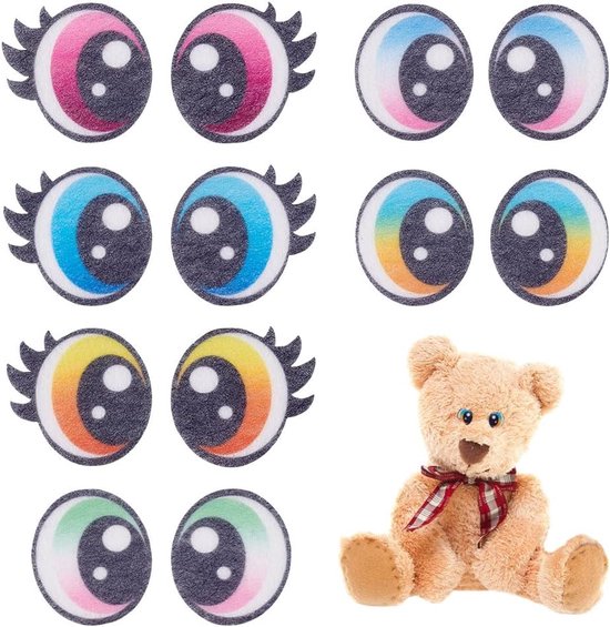 Ogen van vilt gemengde kleuren wolfilmagie cabochon poppenproductie-accessoires ronde oogversiering voor sieraden maken en knutselen