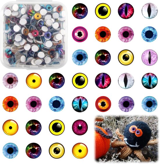 Ogen voor Amigurumi ogen stickers van glas 6 mm