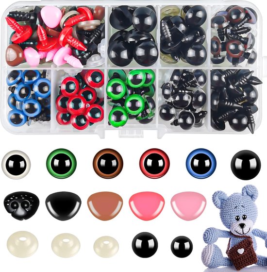 Ogen Voor Gehaakte Dieren, Kleur Amigurumi Ogen, 10-14 Mm, Ogen Om Te Knutselen, Kunststof Knoopsogen Met Sluitringen Pop, Marionet, Pluche Dier
