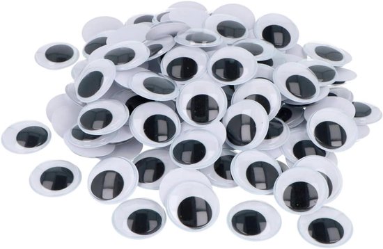 Ogen, zelfklevend, zwart en wit, diameter 30 mm, 1000 stuks
