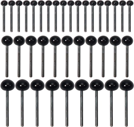 Ogen, zwart, gemengde afmetingen 2 mm, 3 mm, 4 mm, knutselogen voor pop, marionet