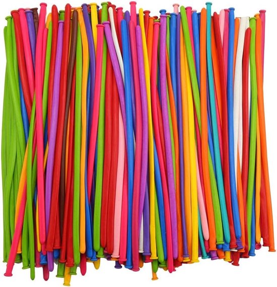 OLOEY 100pcs Modelling Balloons Twisting Large Mixed Coloured Art Craft Kit For Kids Birthday Party Decorations Bag Filler-Multicolour-30cm van Merkloos