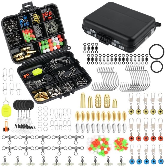 Omgoods - 204-delige Visspullen Accessoires Kit met Lood en Haken
