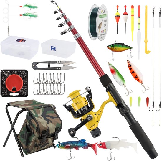 Omgoods - Complete Visset met Telescoop Hengel en Accessoires