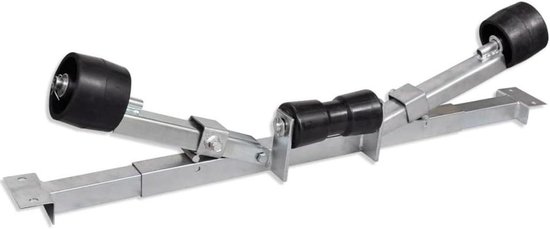 Ondersteuningssteun boot - Kielrol steun - Boottrailer stabiliseren - Verstelbare breedte - 80-124 cm breed - Zilverkleurig