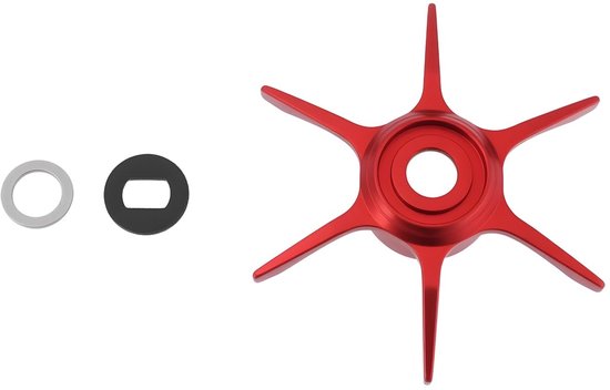 ONF3 - Fishing Reel - Star Drag - Aluminium - 65mm - Voor vissers en sportvissers - Lichtgewicht en sterk - Geschikt voor diverse hengels - Rood