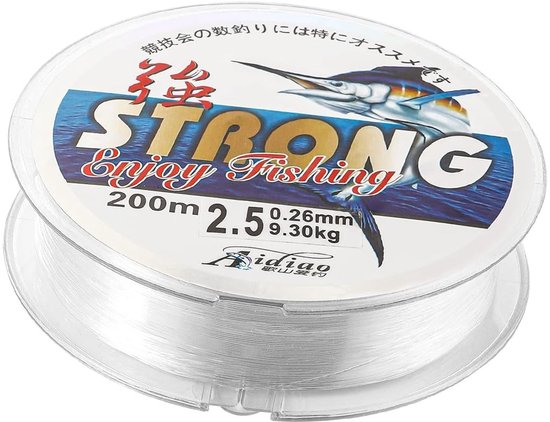 ONF3 - Transparante Nylon Angelschnur - Monofilament Vissen - 200m Lengte - Voor Meeresangeln - 0.4 mm Dikte - Geschikt voor Zoet- en Zoutwater