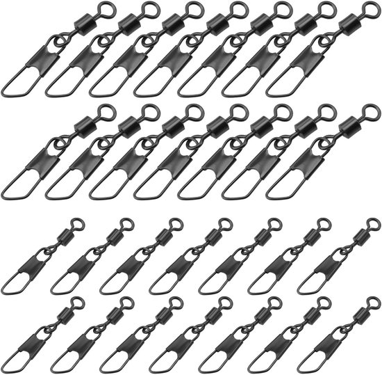 ONF3 - Veiligheid Snap Link Swivels - Draaibare Vissen Clips - Zwart - Vissen Swivels - 100 Stuks - Geschikt voor Vissers - Mat Zwart van Onf3