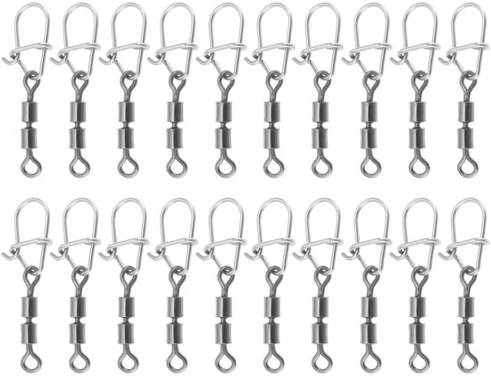 ONF3 - Vis Snap Swivels - Stevige Loodpin Verbinder - 20 Stuks - Geschikt voor Alle Soorten Visserij - Duurzaam en Betrouwbaar - Ideaal voor Spo...