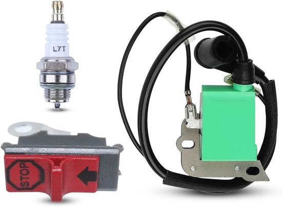 Ontstekingsspoel en Stopknop Set voor Kettingzaag - Inclusief Bougie voor Diverse Modellen zoals 50, 51, 55, 268, 272, 266, 261, 262, 61, 254 en 257